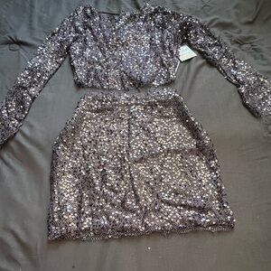 Madden Ballet Neck Long Sleeve Top Maxi Skirt